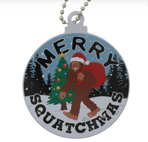 Merry Squatchmas Cache Buddy Travel Tag