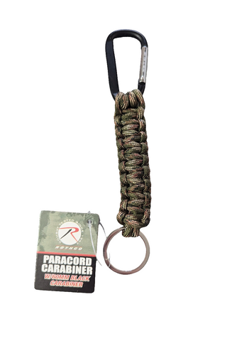 Paracord Carabiner - Woodland Camo