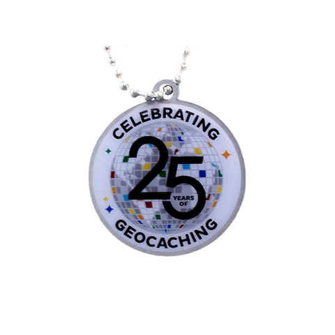 25 Years of Geocaching Travel Tag