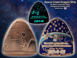 Space Coast Dragon Ship Geocoin - Antique Copper