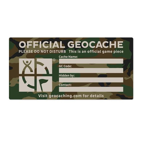 Geocache Label - Camo – Space Coast Geo Store