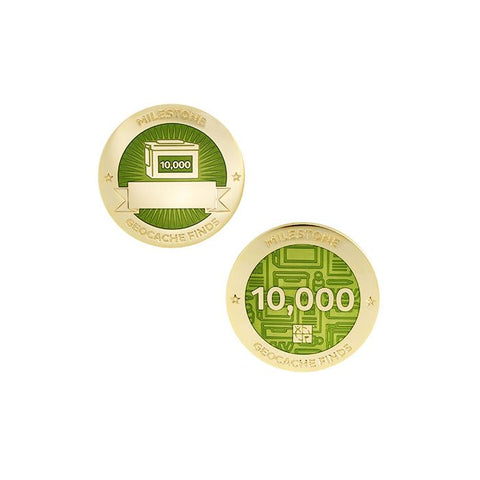 Milestone Geocoin and Tag Set - 10,000 Finds